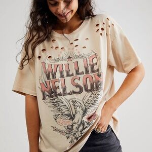 Free People Willie Nelson eagle merch tea XS